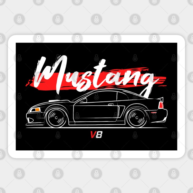 Muscle Stang New Edge Racing Magnet by GoldenTuners